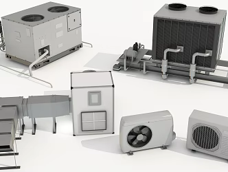 Modern air conditioning fan roof equipment 3d model