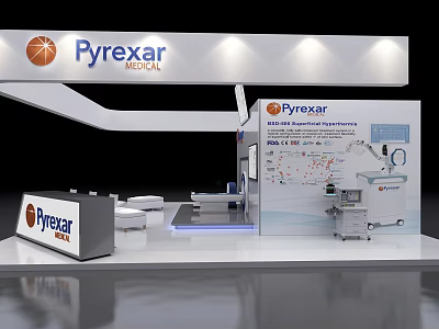 Pyrexar Medical Exhibition Booth Design With Medical Equipment And Display Area 3d model