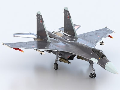 Sukhoi Fighter Su-35 Fighter Aircraft Bomber 3d model