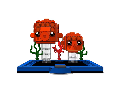 Modern toy Lego goldfish 3d model Modern toy Lego goldfish 3d model