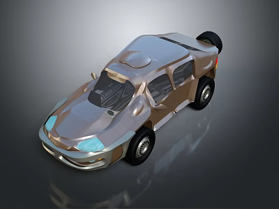 Sleek Silver Futuristic Car Design With Metallic Finish And Black Wheels 3d model