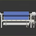 Industrial Processing Equipment With Blue Rollers And Metal Frame Structure