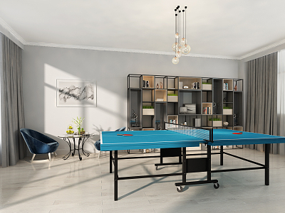 Modern table tennis room underground table tennis room model