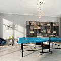 Modern table tennis room underground table tennis room 3d model