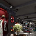 Modern Luxury Clothing Store With Display Shelves Sofa Chandelier And Elegant Decor