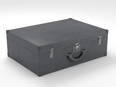 Black Hardshell Case With Metal Lock And Handle For Travel Storage 3d model