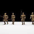 Ancient Terracotta Warrior Sculptures Depicting Armed Soldiers in Military Formation