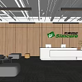 Modern Front Office Front Desk 3d model