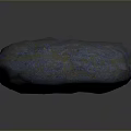 Blue Wooden Stone With Glowing Turquoise Edges And Natural Surface Texture