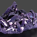 Purple Mineral Crystal Stone Specimen With Wooden Base And Natural Texture