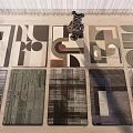 Various Square Rugs With Geometric Patterns And Abstract Designs For Home Decor