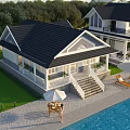 Modern Detached Villa With Swimming Pool Garden Terrace And Lush Greenery