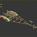 Heavy Duty Metal Trailer Frame With Dual Wheels And Support Structure Design