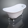 Elegant White Bathtub With Silver Metal Feet And Classic Design