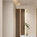 Cream Light Luxury Curved Shape Top Corridor End View Entrance 3d model
