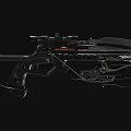 Modern Tactical Black Crossbow Featuring Scope And Mechanical Components For Hunting Use 3d model