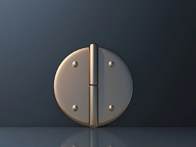 Golden Circular Wall Lamp With Metallic Texture And Symmetrical Design On Dark Wall 3d model