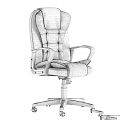 Modern Home Office Table And Chair Set With Ergonomic Leather Seat And Metal Frame
