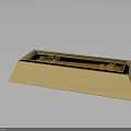 Shiny Solid Golden Gold Bar With 1000g Weight And Engraved Surface Details