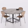 Modern Dining Table and Chair Combination Round Dining Table and Chair Combination Casual Table and Chair 3d model