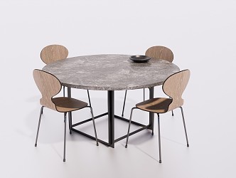 Modern Dining Table and Chair Combination Round Dining Table and Chair Combination Casual Table and Chair 3d model