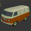 minibus minivan driverless bus school bus van box car 3d model