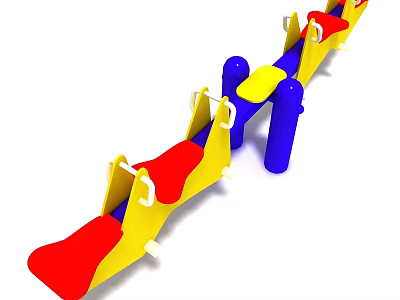 Colorful Children's Playground Slide Equipment with Red Yellow and Blue Components 3d model