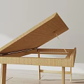 Light Wooden Desks Open And Closed On Wooden Floor With Light Wall