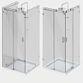 Shower Sauna Glass Enclosures With Stainless Steel Round Fittings Square Panels And Hardware
