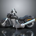 Black and Orange Cruiser Motorcycle With Shiny Exhaust Pipe And Classic Design