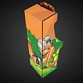 Chicken Rock Arcade Game Machine with Cartoon Characters Green Grass Background and Screen
