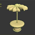 Golden Decorative Flower Shaped Hat Coat Stand Top Base Piece