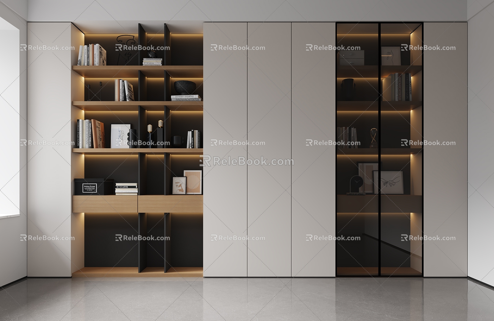 Modern bookcase model