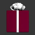Elegant Red Gift Box With Silver Ribbon And Decorative Bow For Gifting 3d model