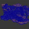 Natural Rock Scene Structure With Cave Stone Platform And Textured Surfaces