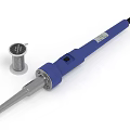 Blue Professional Soldering Iron With Silver Tip And Ergonomic Handle Design