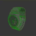 G SHOCK Watch With White Strap Black Dial And Digital Analog