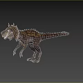 Detailed Frilled Dinosaur With Spiked Back And Striped Body Skin
