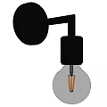 Modern Black Wall Mounted Light With Clear Glass Filament Bulb Design