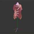 Stylish Purple Tunic With White Leaf Pattern On Mannequin Dark Background