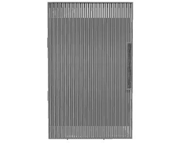Modern Entrance Door With Vertical Slats Design And Sleek Metal Construction 3d model