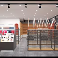 Modern Retail Store Interior With Open Layout Display Shelves Colored Areas And Lighting 3d model