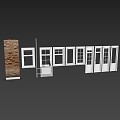 modern window glass window building window casement window 3d model