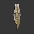 Detailed Wooden Sailing Boat Model With Yellow Sails And A Flag