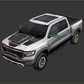 White Pickup Truck With Black Roof Sporty Front Grille And Modern Exterior Design