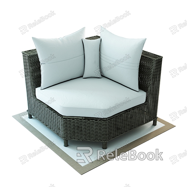 Haus Interior Woven Rattan Corner Armchair model