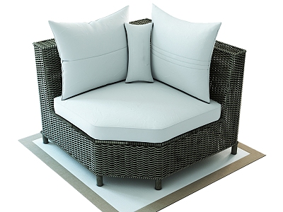 Haus Interior Woven Rattan Corner Armchair model