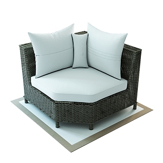 Haus Interior Woven Rattan Corner Armchair 3d model