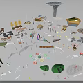 Various Creative Garden Ornaments With Pavilions Pergolas Seats And Decorative Structures