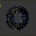 Old Vehicle Tire With Worn Tread Pattern And Detailed Surface Texture 3d model